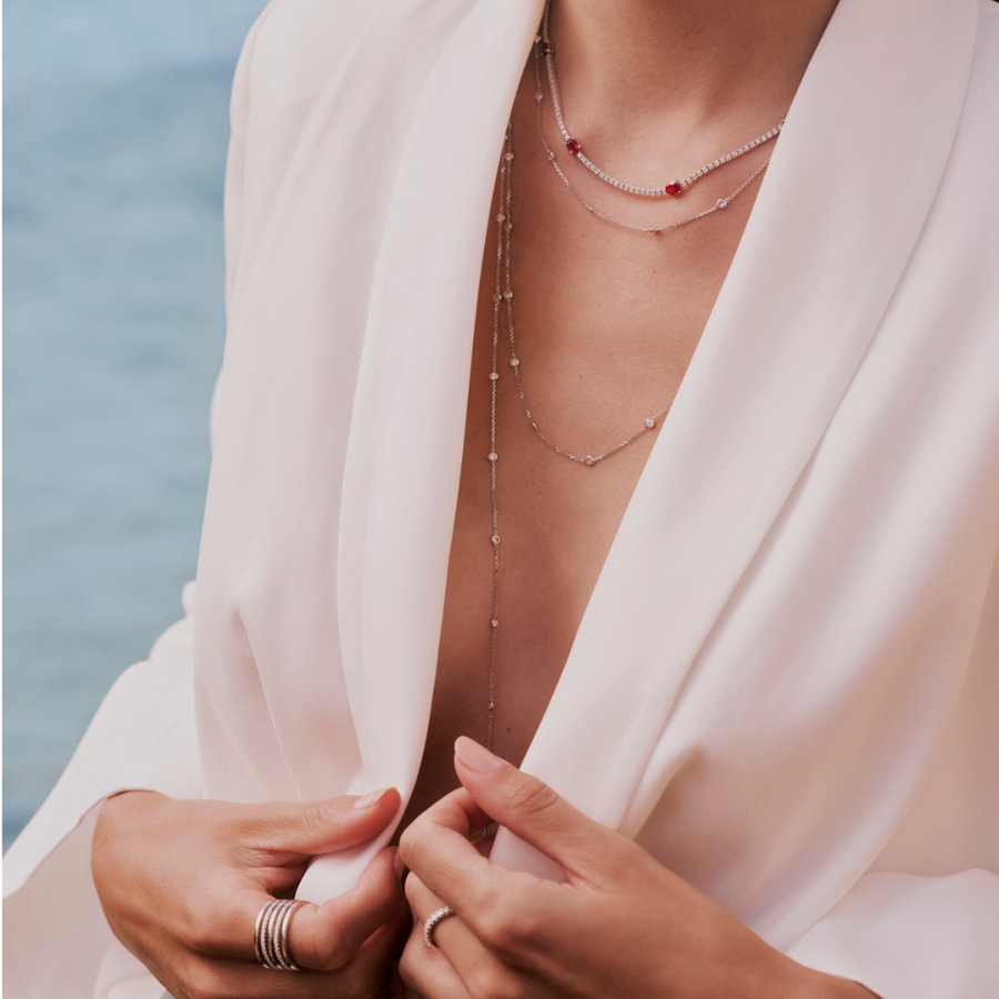 Capri Dreaming® Dot Chain 0.80CT Necklace | White Gold
