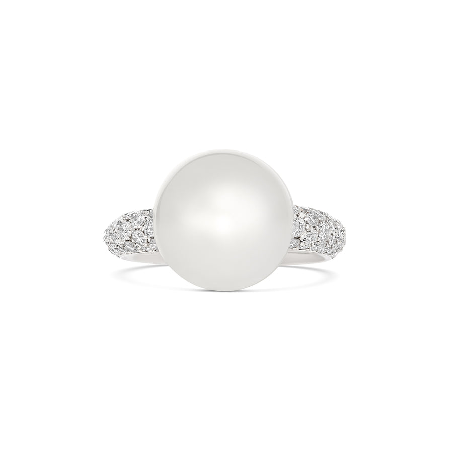 Artisan Pearl Diamond Ring | White Gold