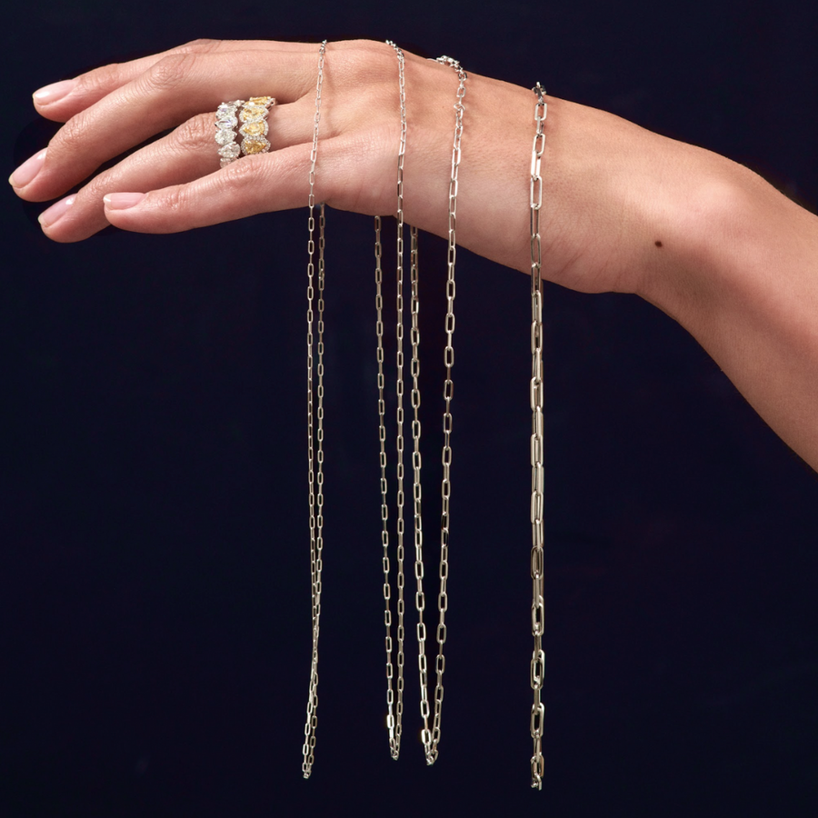 Capri Dreaming® Paperclip Medium Necklace | White Gold