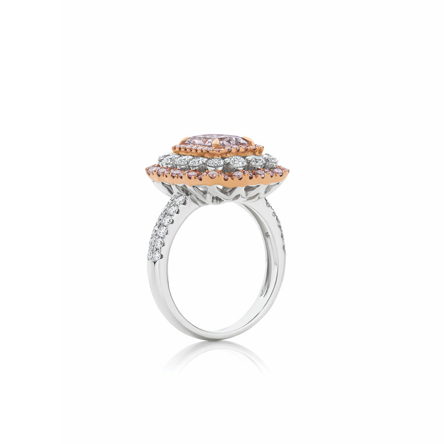 High Jewellery Collection Pink Radiant Cut Diamond Ring | White Gold