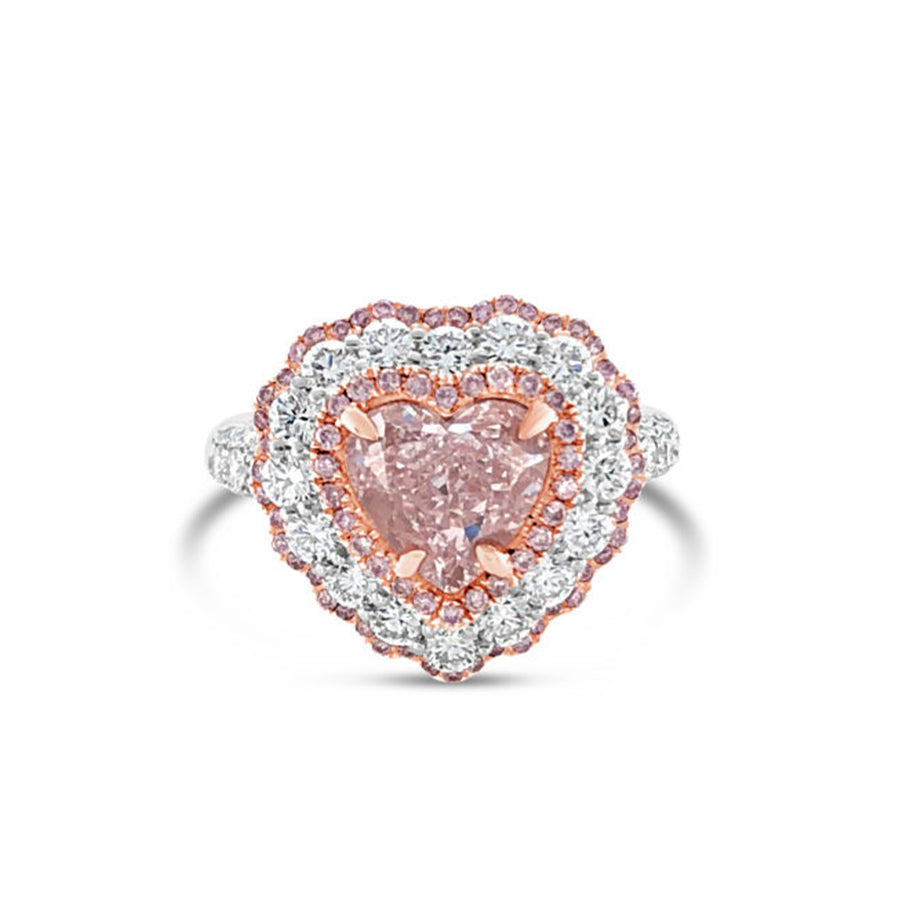 High Jewellery Collection Pink Diamond Heart Shape Ring | White Gold