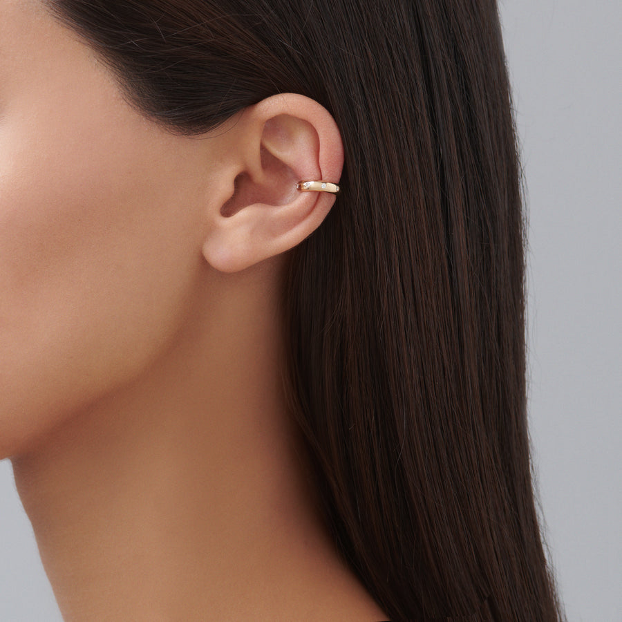 Capri Dreaming® Pebble Ear Cuff Small | White Gold