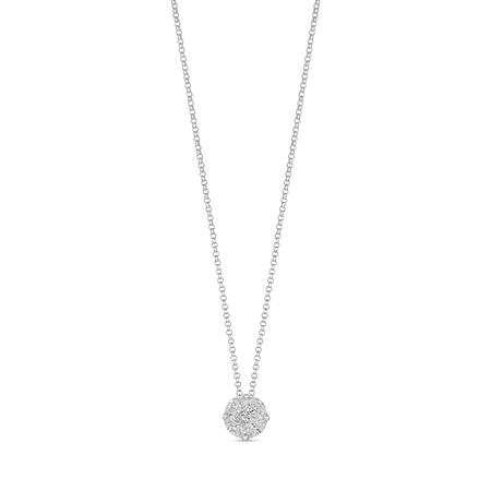 Illusion Solitaire Medium Diamond Pendant Necklace | 18k White Gold