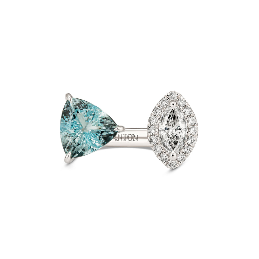 Regal Collection® Aquamarine and Diamond Set Ring | White Gold