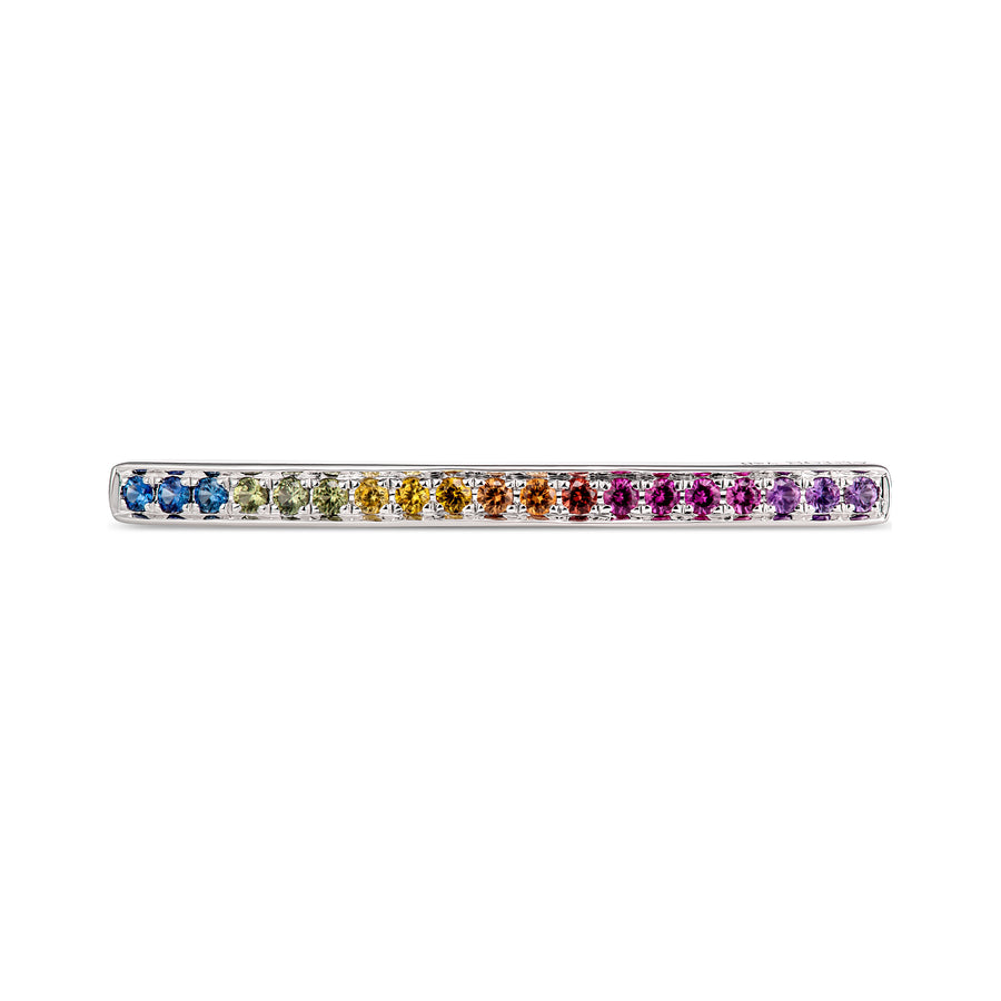 Little Rocks Collection Rainbow Bar Bracelet | White Gold