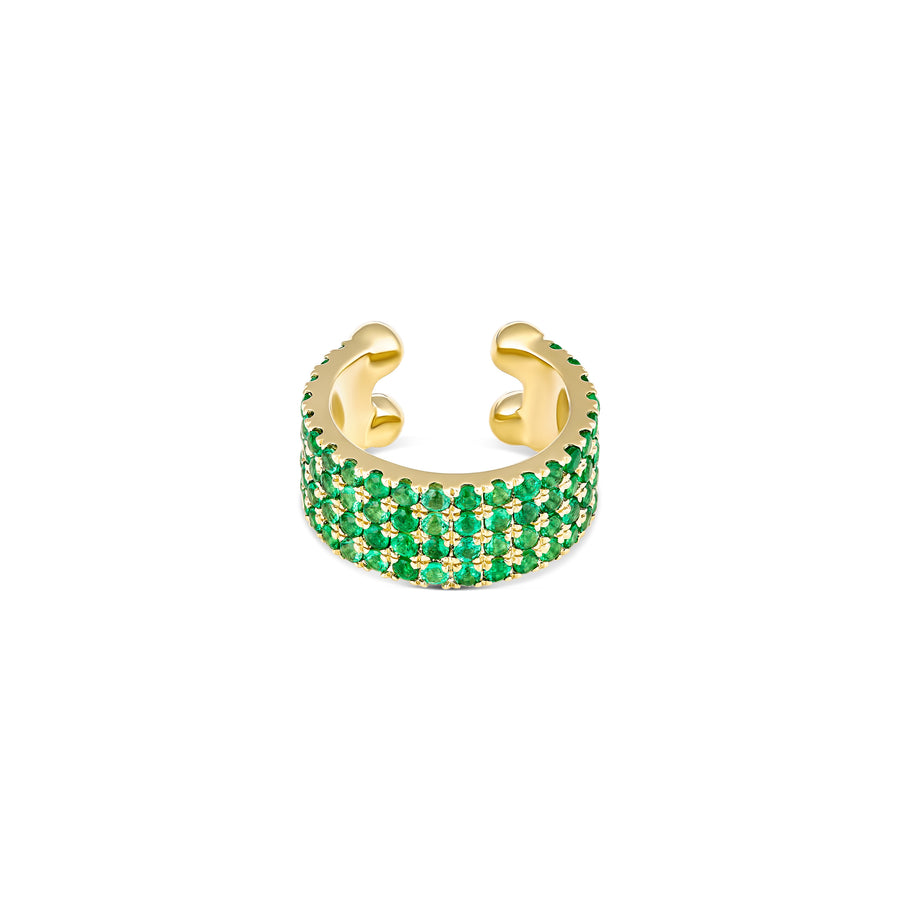 Capri Dreaming® Cici Emerald Gemstone Ear Cuff | Yellow Gold