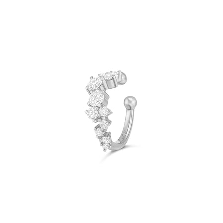 Galaxy Diamond Ear Cuff | 18K White Gold