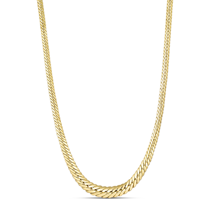Capri Dreaming® Graduating Herringbone Chain Necklace | 18K Yellow Gold