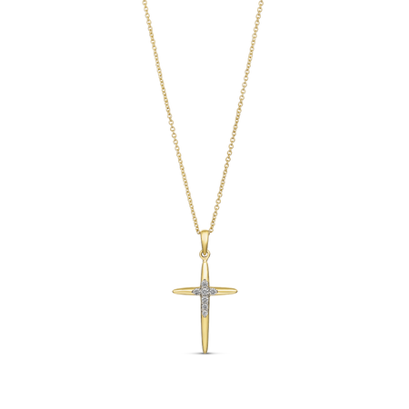 Capri Dreaming® Adina Diamond Cross Necklace | 18K Yellow Gold