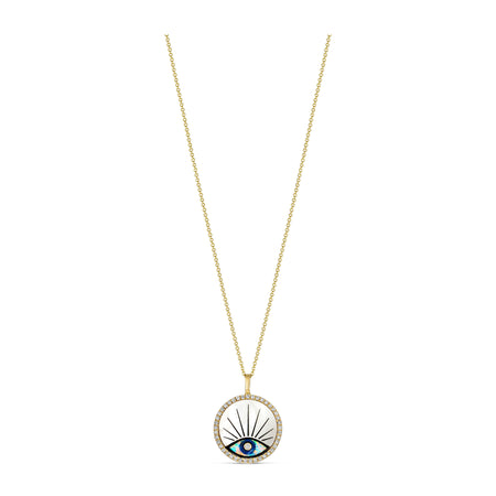 Capri Dreaming® Evil Eye Medallion Pendant Necklace | 18K Yellow Gold
