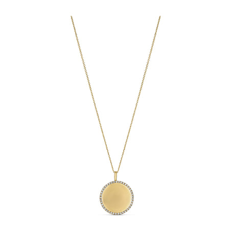 Capri Dreaming® Diamond Halo Medallion Pendant Necklace | 18K Yellow Gold