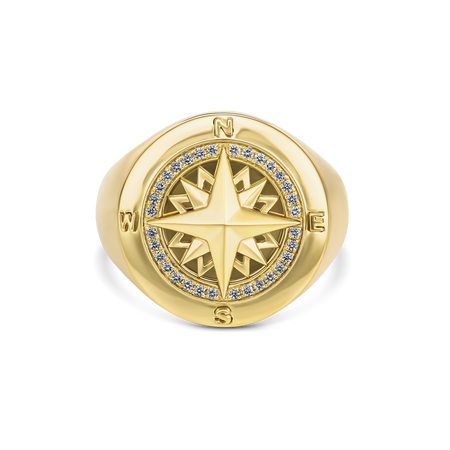 Capri Dreaming® Capella Diamond Signet Ring | 18K Yellow Gold