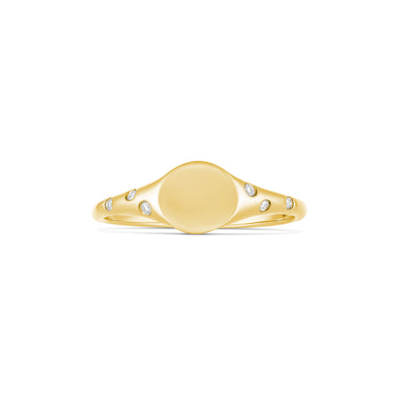 Capri Dreaming® Pebble Diamond Signet Ring | Yellow Gold