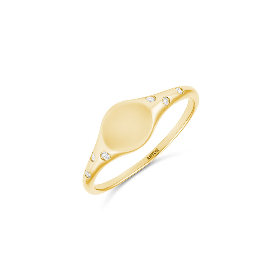 Capri Dreaming® Pebble Diamond Signet Ring | Yellow Gold