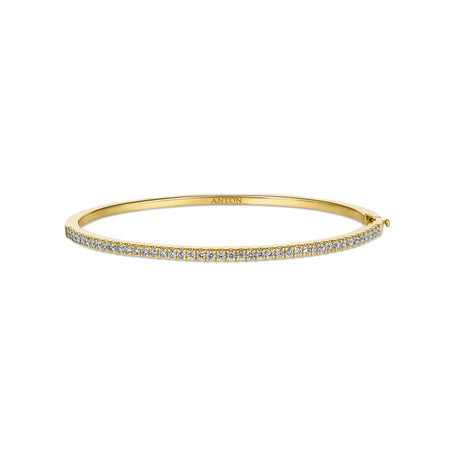 Promotional Finds Half Eternity Round Brilliant Cut Microclaw Natural Diamond Bangle | 18K Yellow Gold