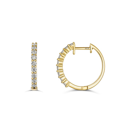 Promotional Finds Half Moon Natural Diamond Earrings 17.5mm | 18K Yellow Gold