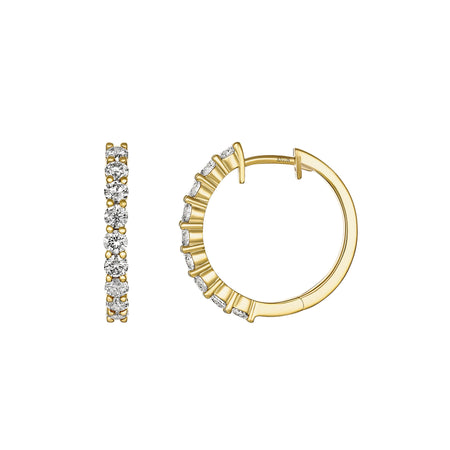 Promotional Finds Half Moon Natural Diamond Earrings 19mm | 18K Yellow Gold