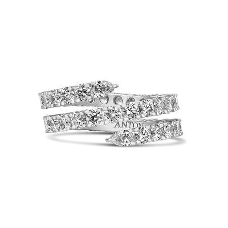 Classic Waterfall Half Eternity Diamond Ring | 18k White Gold