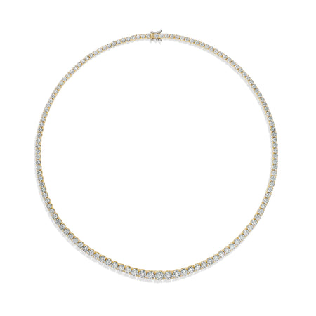 Classic Tennis 12CT Diamond Necklace | 18K Yellow Gold