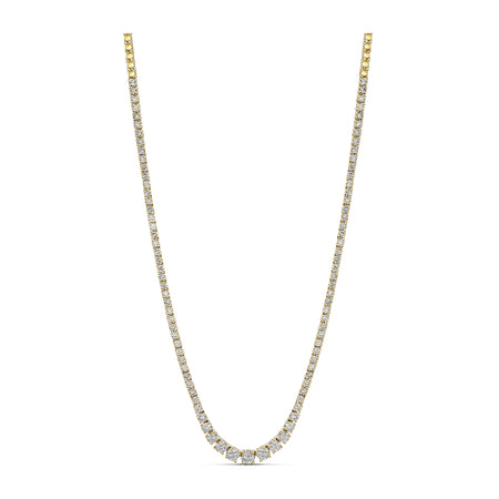 Promotional Finds Graduated Half Eternity Natural Diamond Tennis Necklace | 18K Yellow Gold