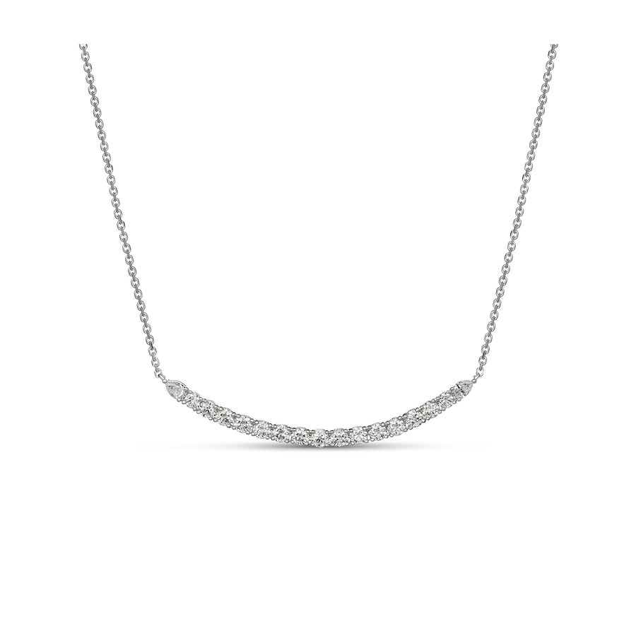 Classic Waterfall Diamond Necklace | White Gold