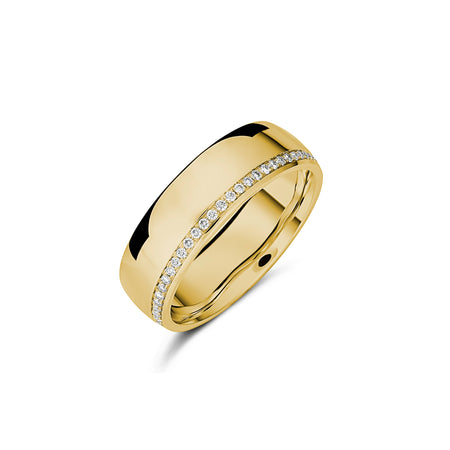 Wedding Single Row Diamond Eternity Band Large | Yellow Gold