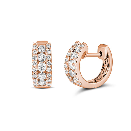 Artisan Rose Diamond Huggies | 18K Rose Gold