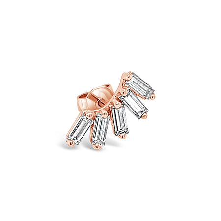 Icon Baguette Crawler Single Earring | Rose Gold