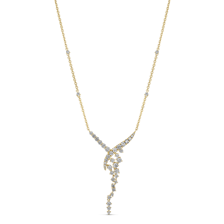 Galaxy Cosmic Diamond Drop Pendant Necklace | 18k Yellow gold