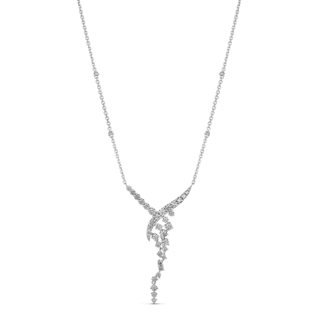 Galaxy Cosmic Diamond Drop Pendant Necklace | 18k White Gold