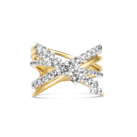 Galaxy Ivy Two-Tone Round Brilliant Cut Diamond Ring