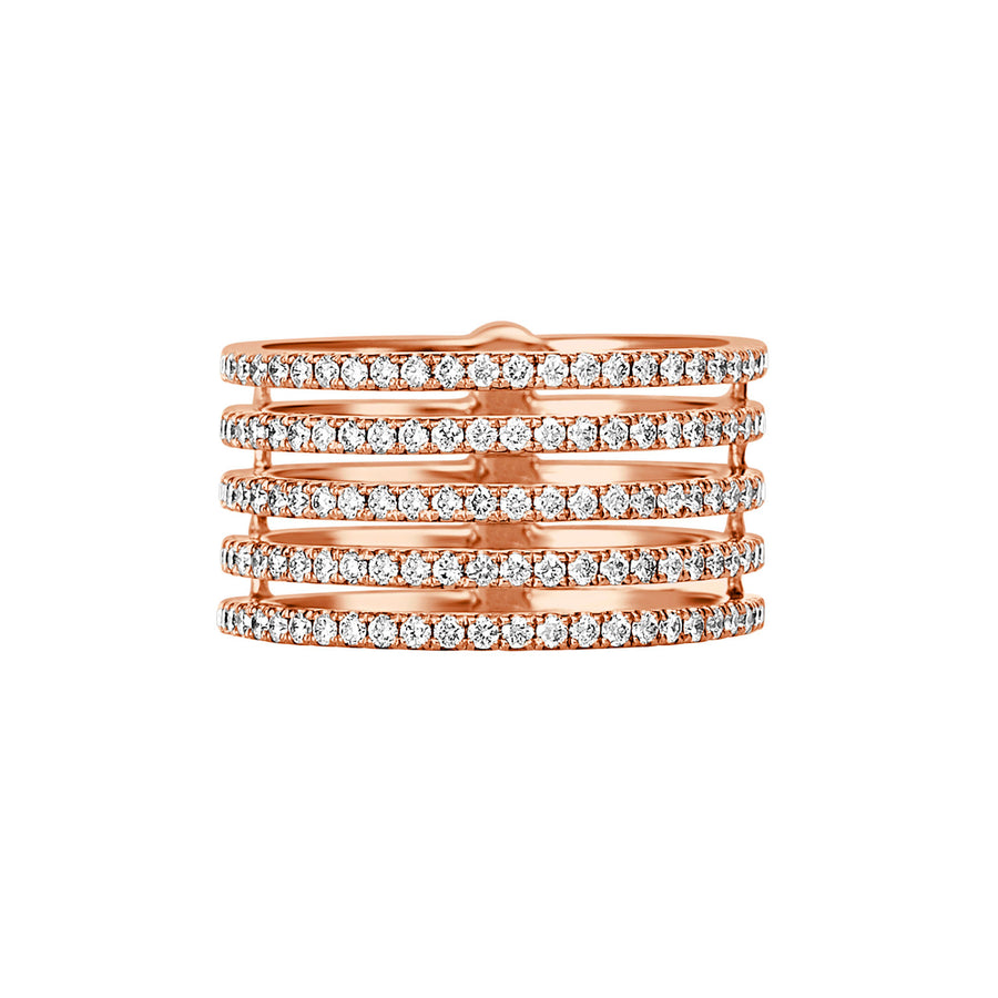 Capri Dreaming® Horizon Multi Row Diamond Ring | Rose Gold