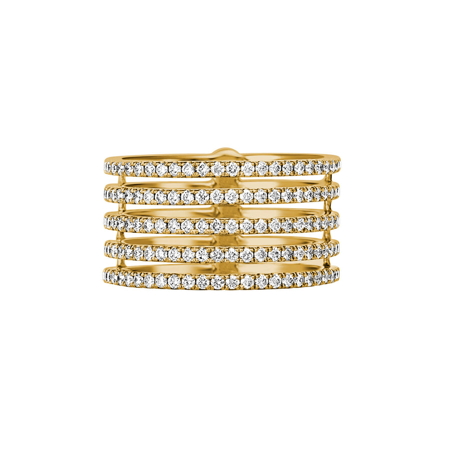 Capri Dreaming® Horizon Multi Row Diamond Ring | Yellow Gold