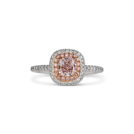 Endless Minelli Cushion Cut Pink Diamond Engagement Ring | 18K White Gold