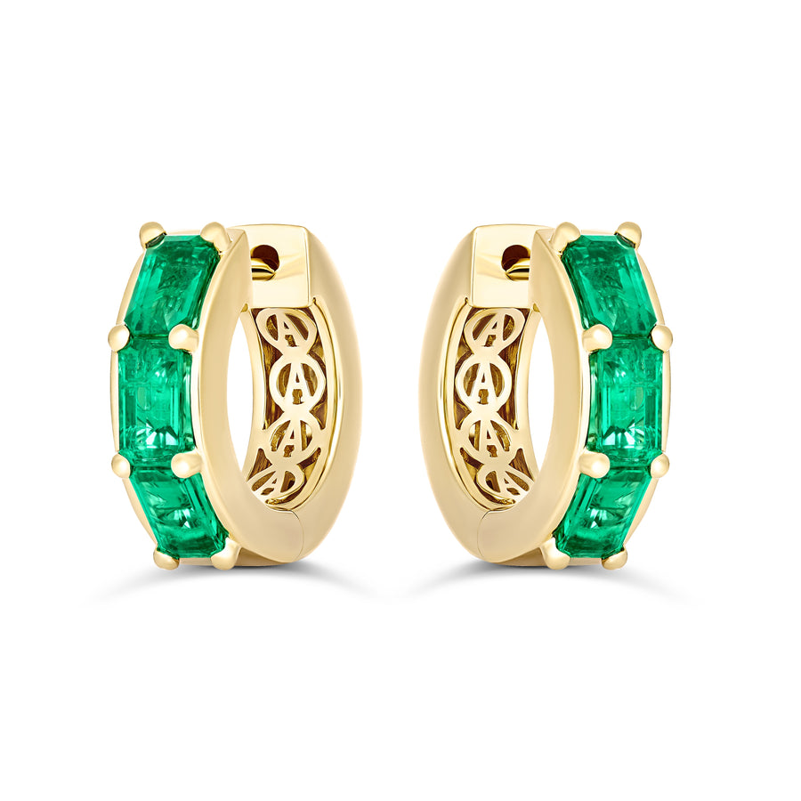 Capri Dreaming® Emerald Gemstone Small Huggies | Yellow Gold