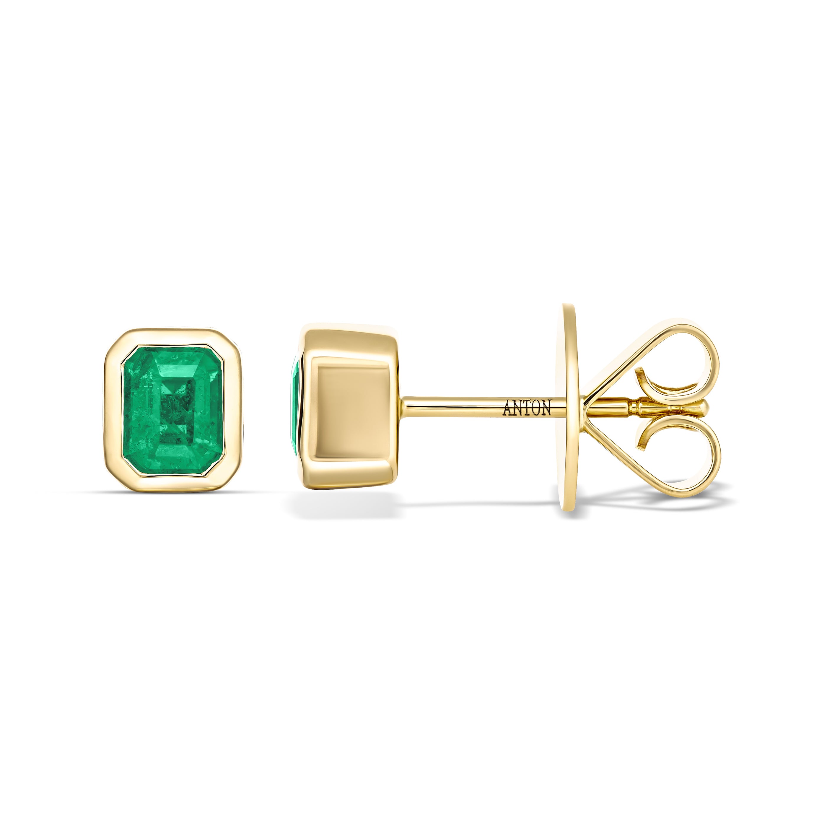 Clementine Emerald Bezel Studs main image 1