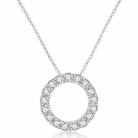 Krisscut Full Moon Pendant | 18K White Gold