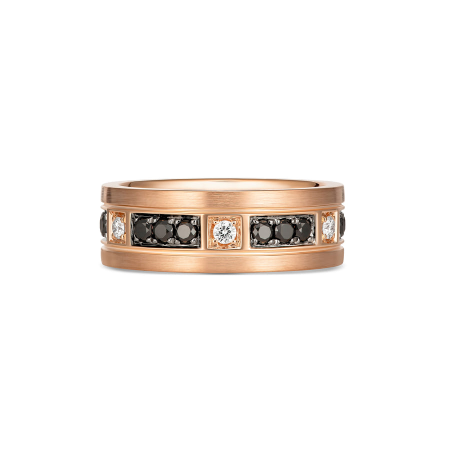 Beau Men's Black Diamond Ring | Rose Gold