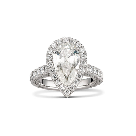 Hot Rocks® Minelli May Pear Cut Diamond Engagement Ring | Platinum