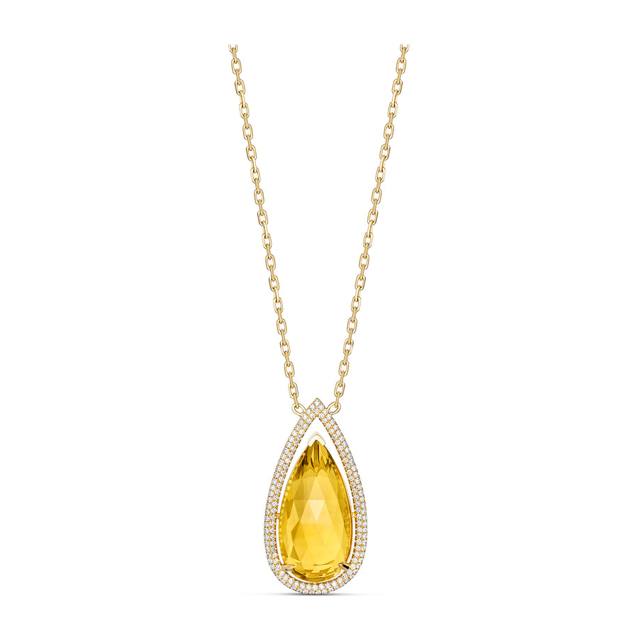 ROCK Candy® Honey Quartz Diamond Pendant | Yellow Gold