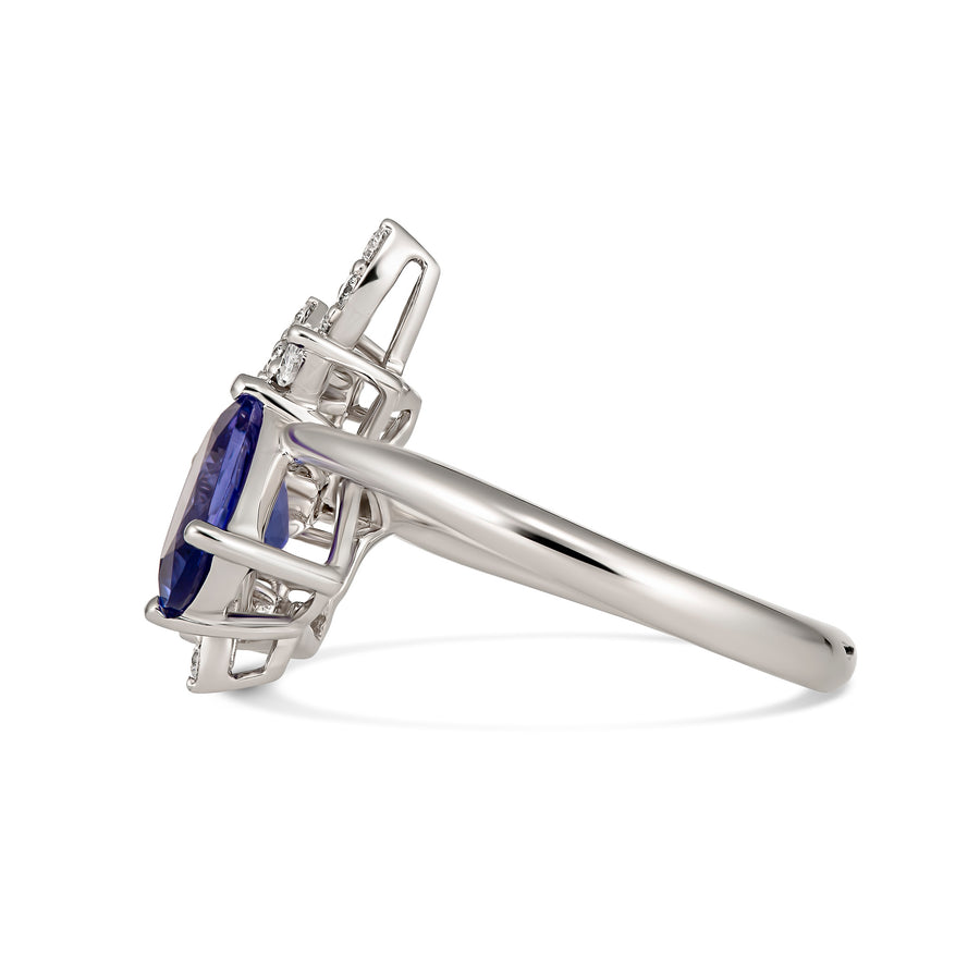 Regal Collection® Cushion Cut Tanzanite and Diamond Ring | White Gold