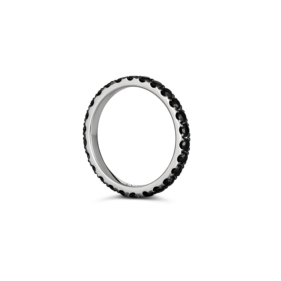 Wedding Eternity Black Diamond 1.38CT Ring | White Gold