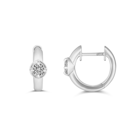Riviera Luminous Small Diamond Huggies | 18k White Gold