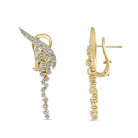 Galaxy Cosmic Natural Diamond Drop Earrings | 18K Yellow Gold
