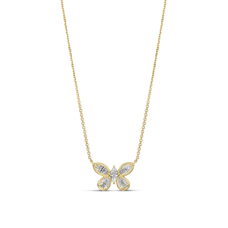 Riviera Luminous Large Diamond Butterfly Pendant Necklace | 18k Yellow Gold