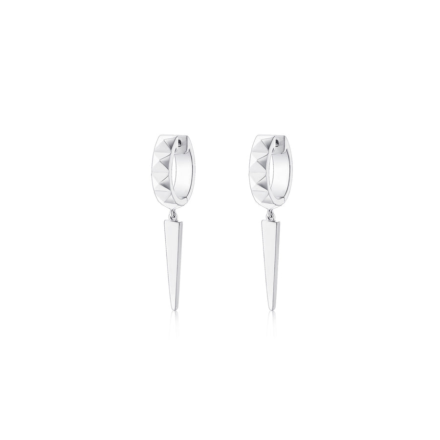 R.08™ Edge Drop Earrings | White Gold