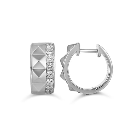 R.08® Une Diamond Huggies | 18K White Gold