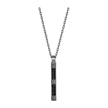 R.08® Deux Diamond Bar Necklace | Black Rhodium