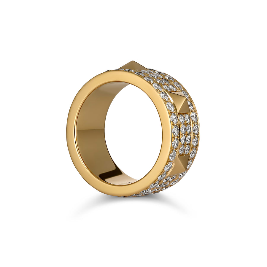 R.08™ Deux Double Diamond Ring | Yellow Gold