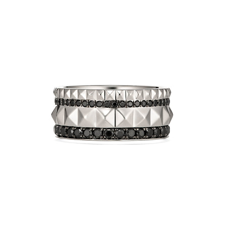 R.08® Icon Black Diamond Ring | White Gold